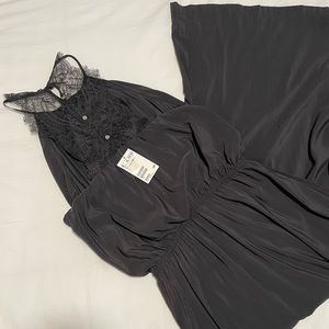 NEW H&M charcoal black Maxi Dress with lace back